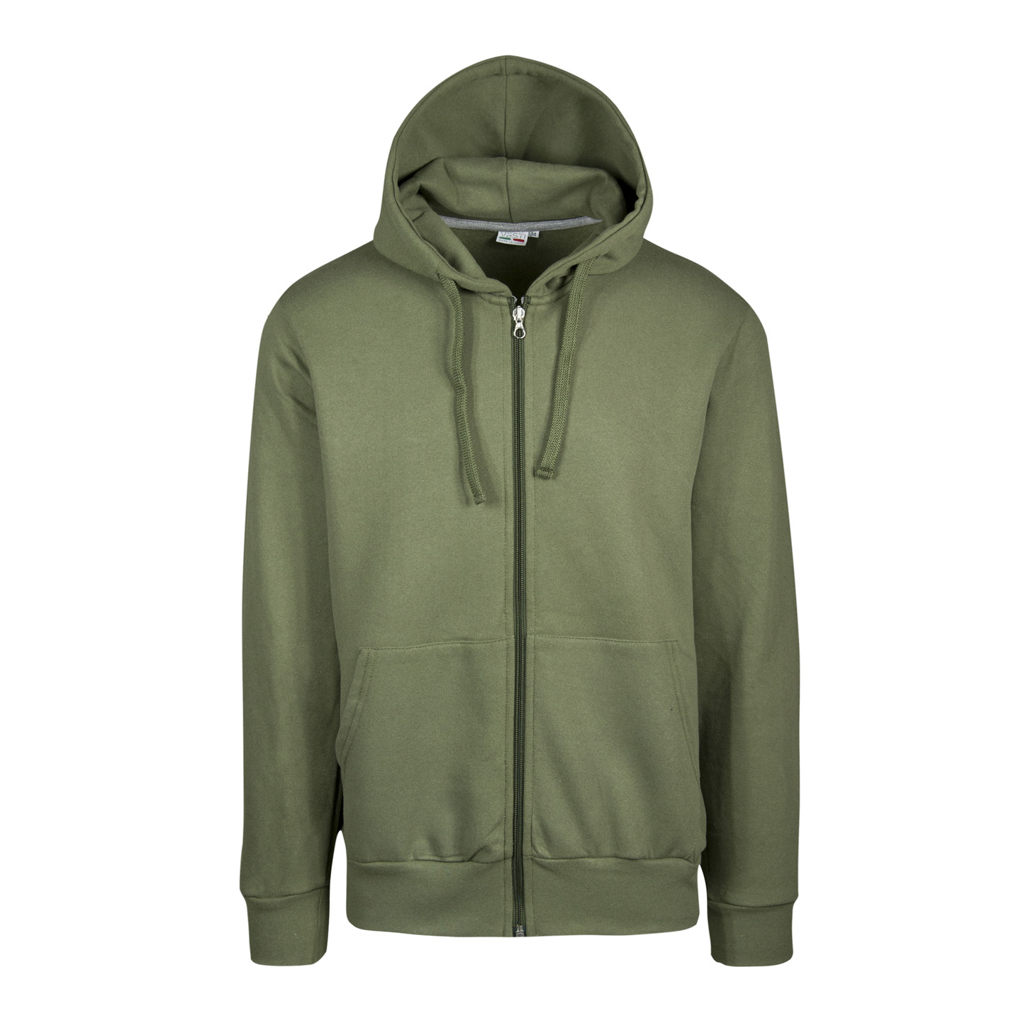 Kapuzenpullover mit Reißverschluss, 70 % Baumwolle, 30 % Polyester, 280 g/m², Schwarz, Größe XS - 23 - Militär XS