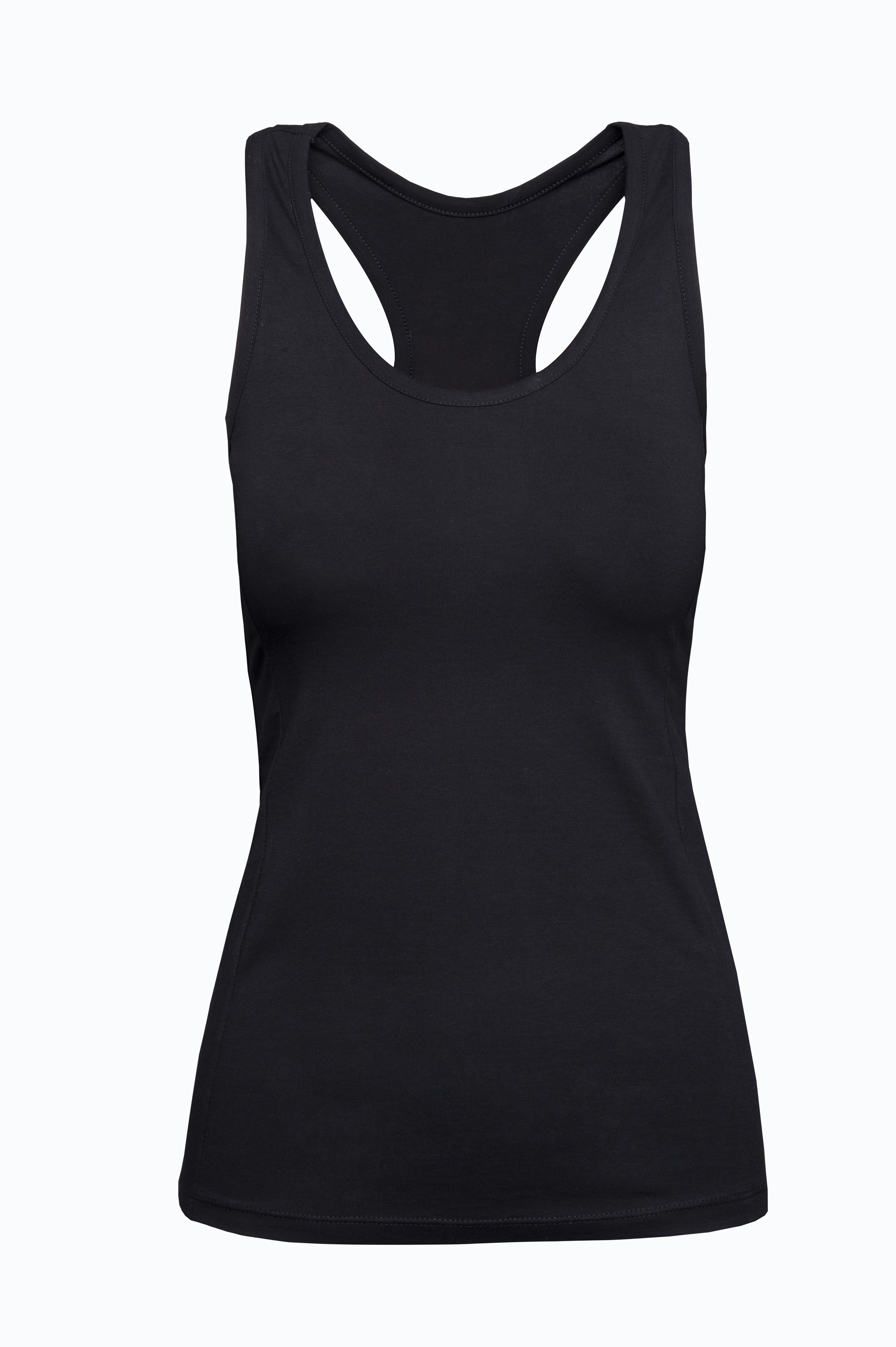 Damen-Tanktop mit Racerback, 90 % Baumwolle, 10 % Baumwolle, 170 g/m², meliertes Grau, Größe XS - 12 - Schwarz