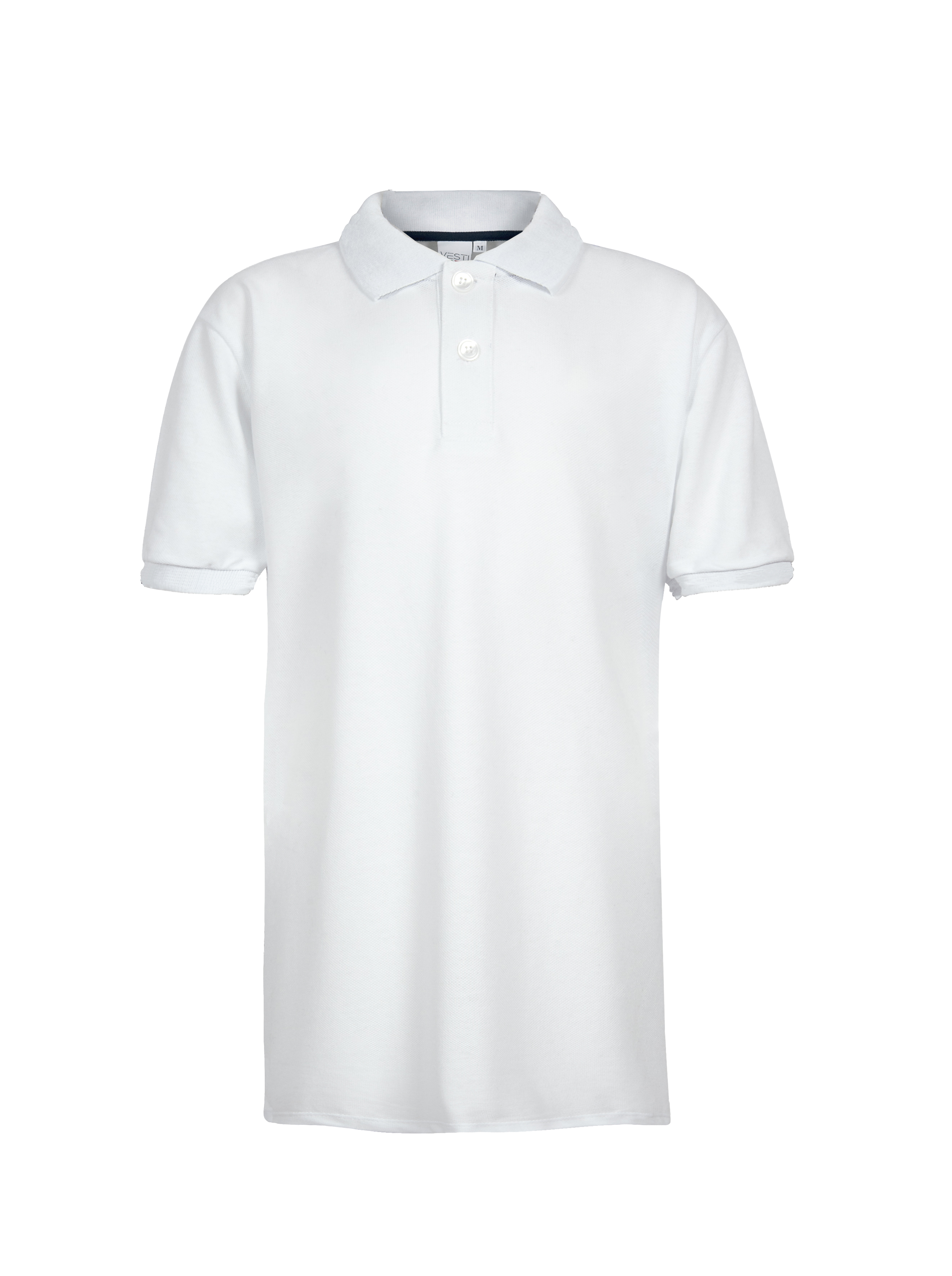 Polo Trim Piqué Kinder Kurzarmshirt, 100 % Baumwolle, 180 g/m², Blau, Größe XS - 99 - Weiß XS