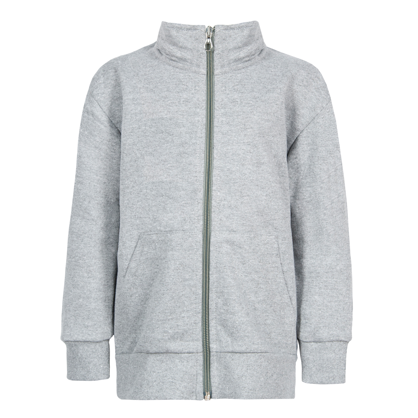 Jacke, Kinder-Sweatshirt, Frottee (70 % Baumwolle, 30 % Polyester), 240 g, Schwarz, Größe XXS (1/2 Jahre) - 75 - Asche