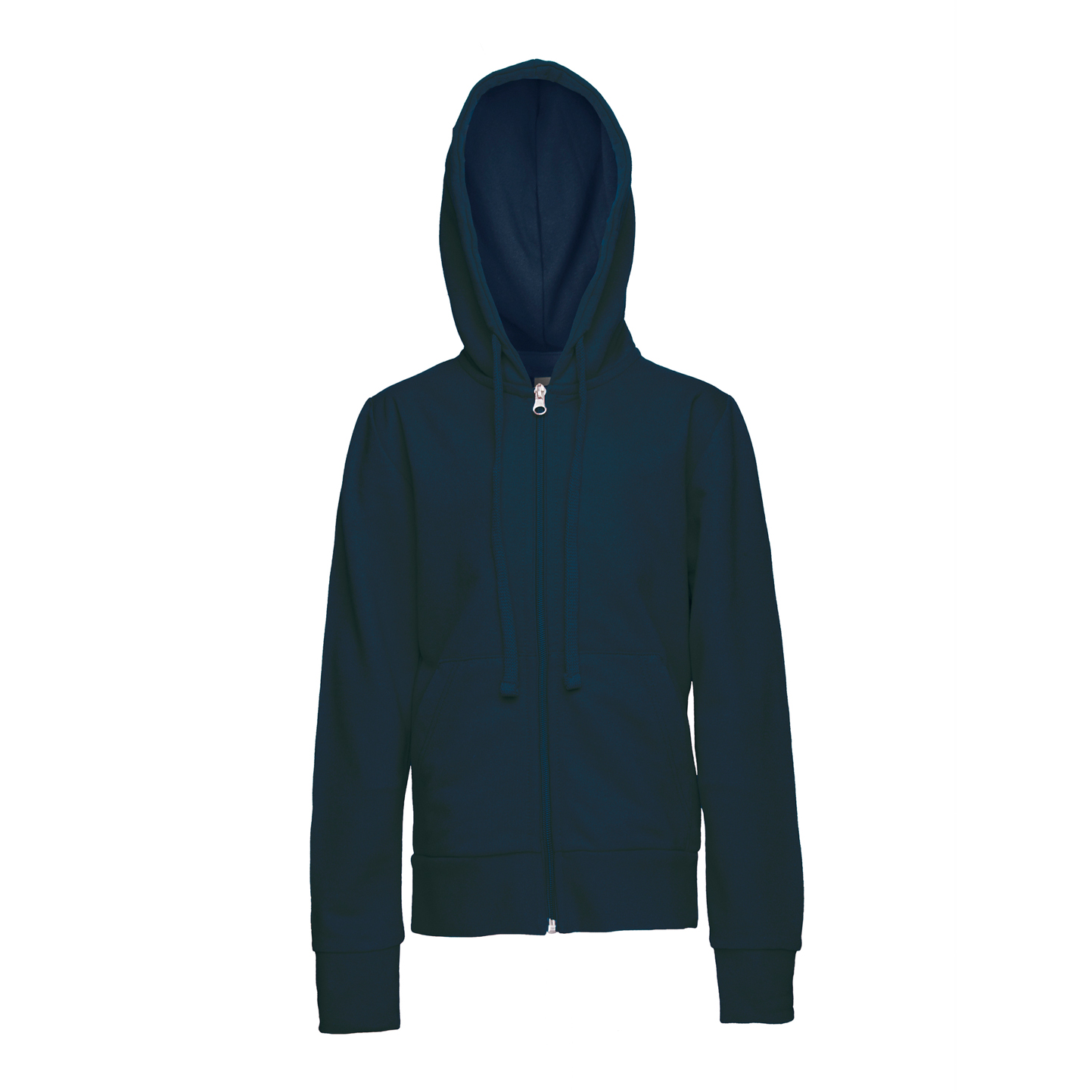 Kinder-Sweatshirt mit Reißverschluss, 70 % Baumwolle, 30 % Polyester, 240 g/m², Schwarz, Größe XXS - Blau