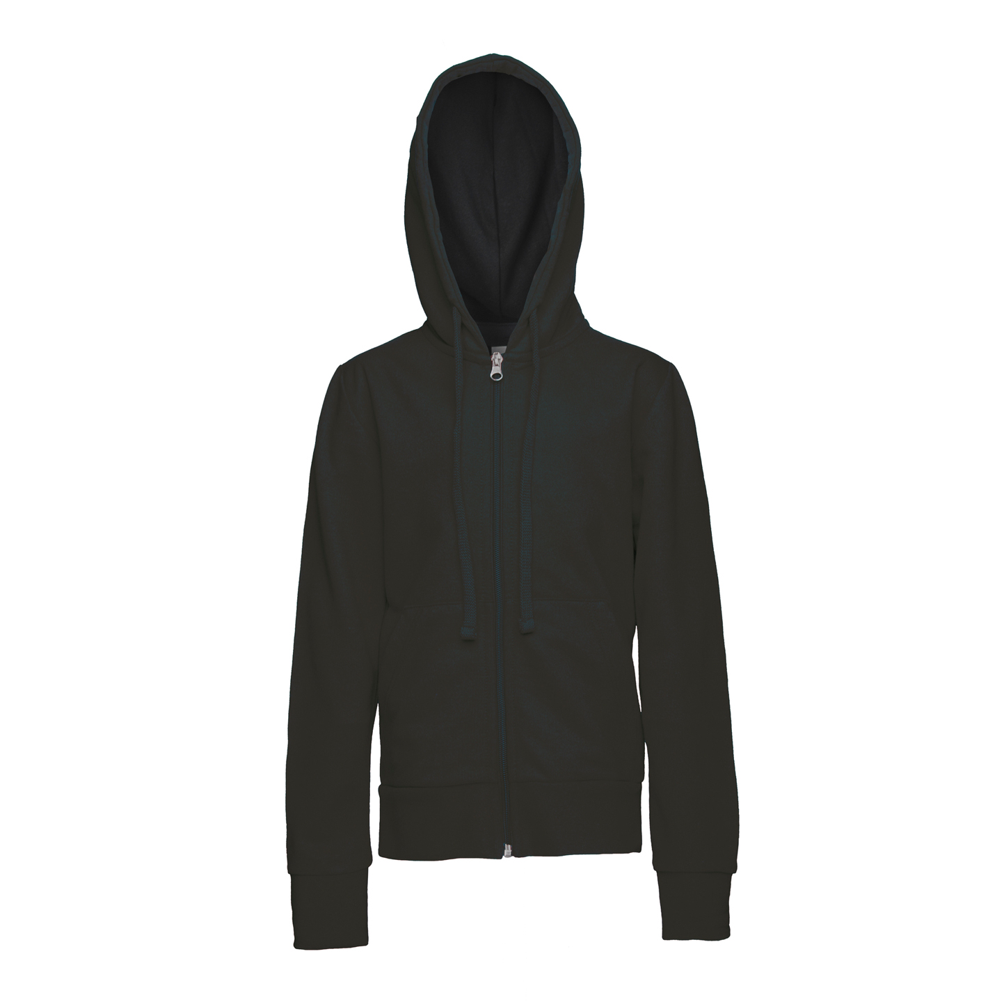 Kinder-Sweatshirt mit Reißverschluss, 70 % Baumwolle, 30 % Polyester, 240 g/m², Schwarz, Größe XXS - Schwarz