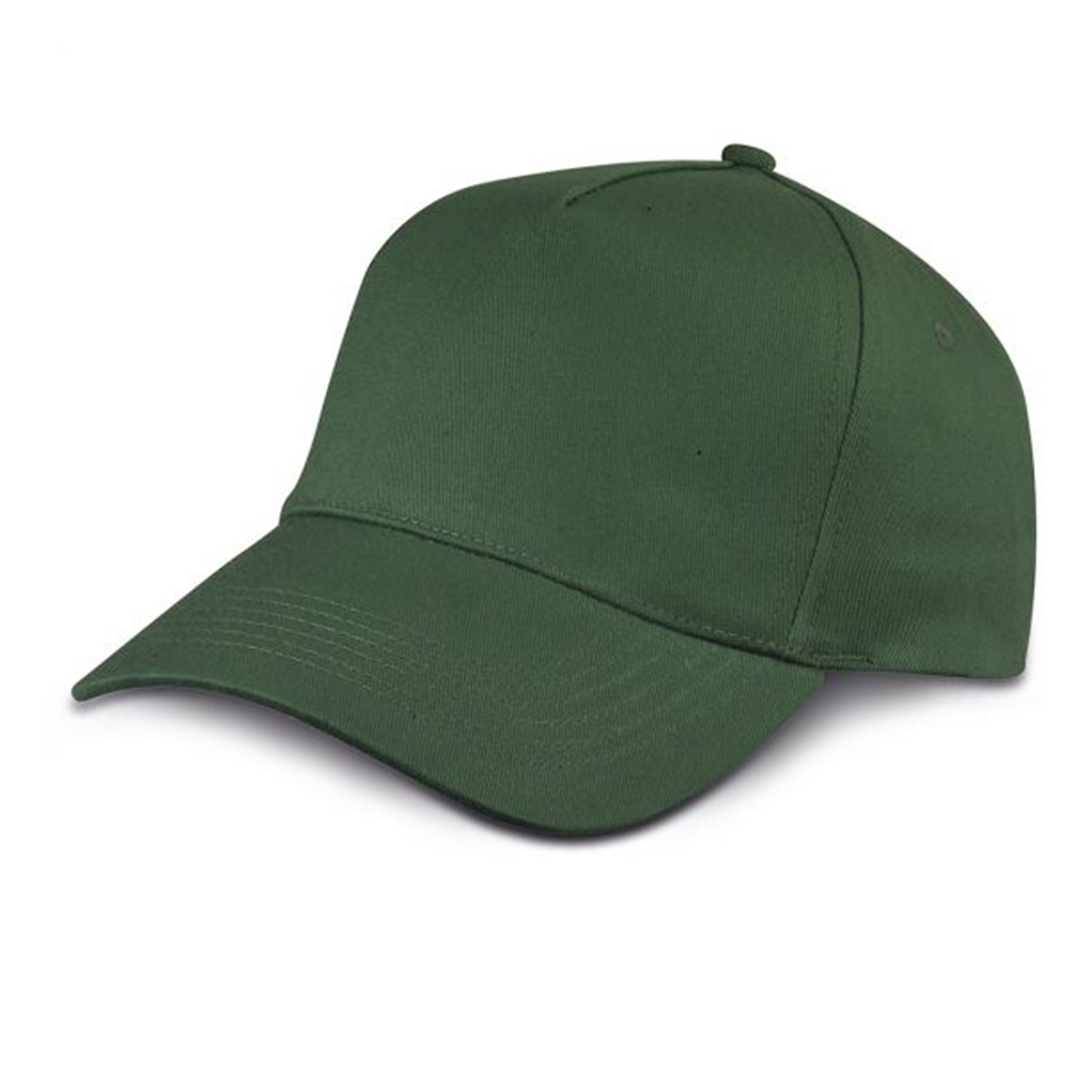 Baseballkappe, 5-Panel, 100 % Baumwolle, Azurblau - FG - Waldgrün