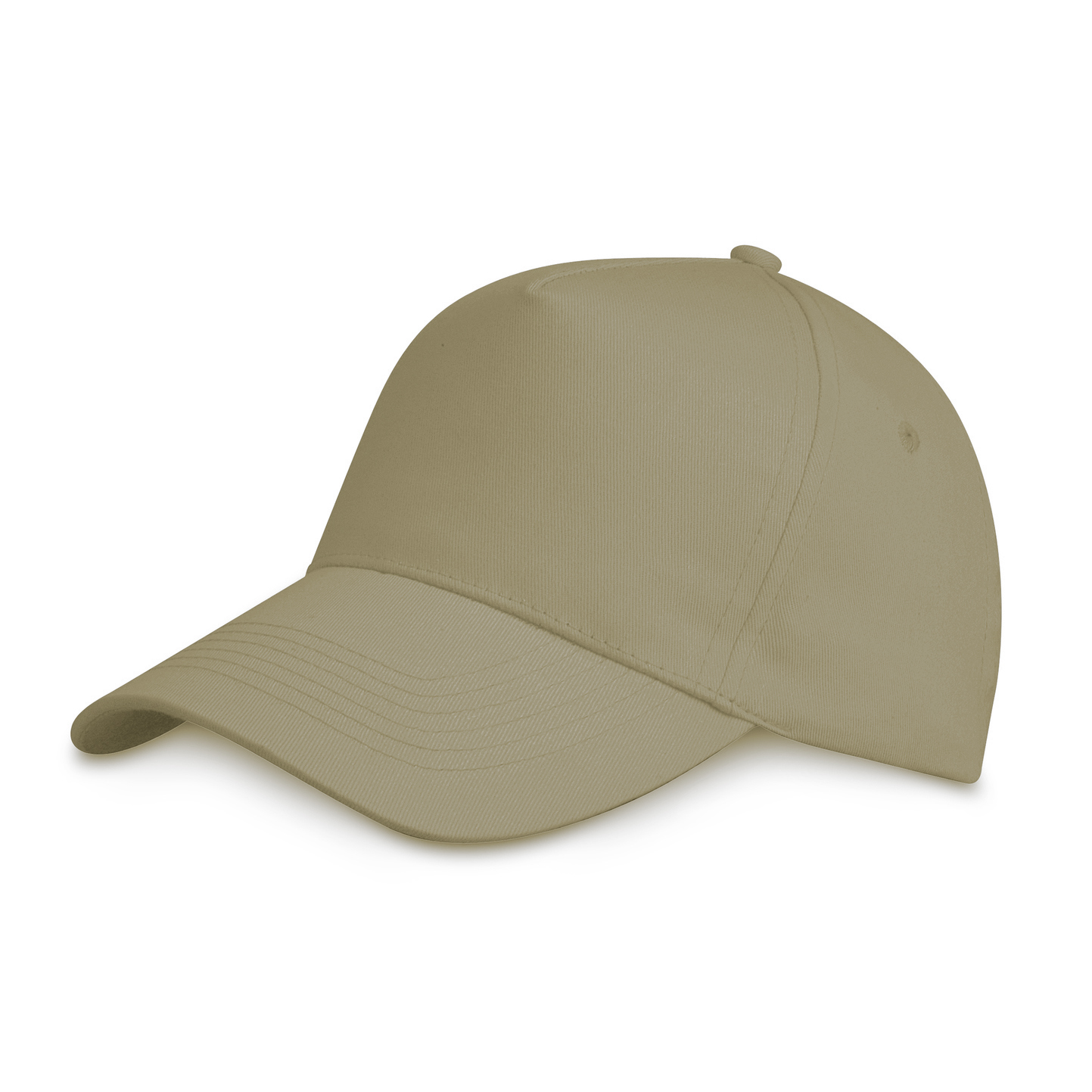 Baseballkappe, 5-Panel, 100 % Baumwolle, Azurblau - KH - Khaki