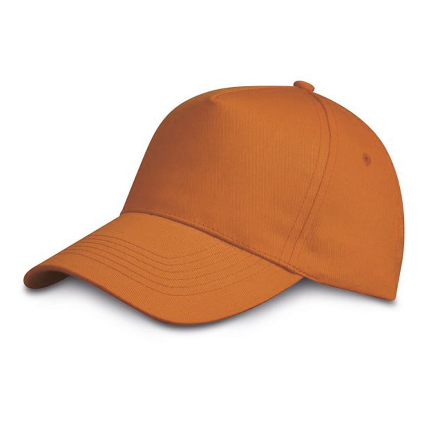 Baseballkappe, 5-Panel, 100 % Baumwolle, Azurblau - OR - Orange