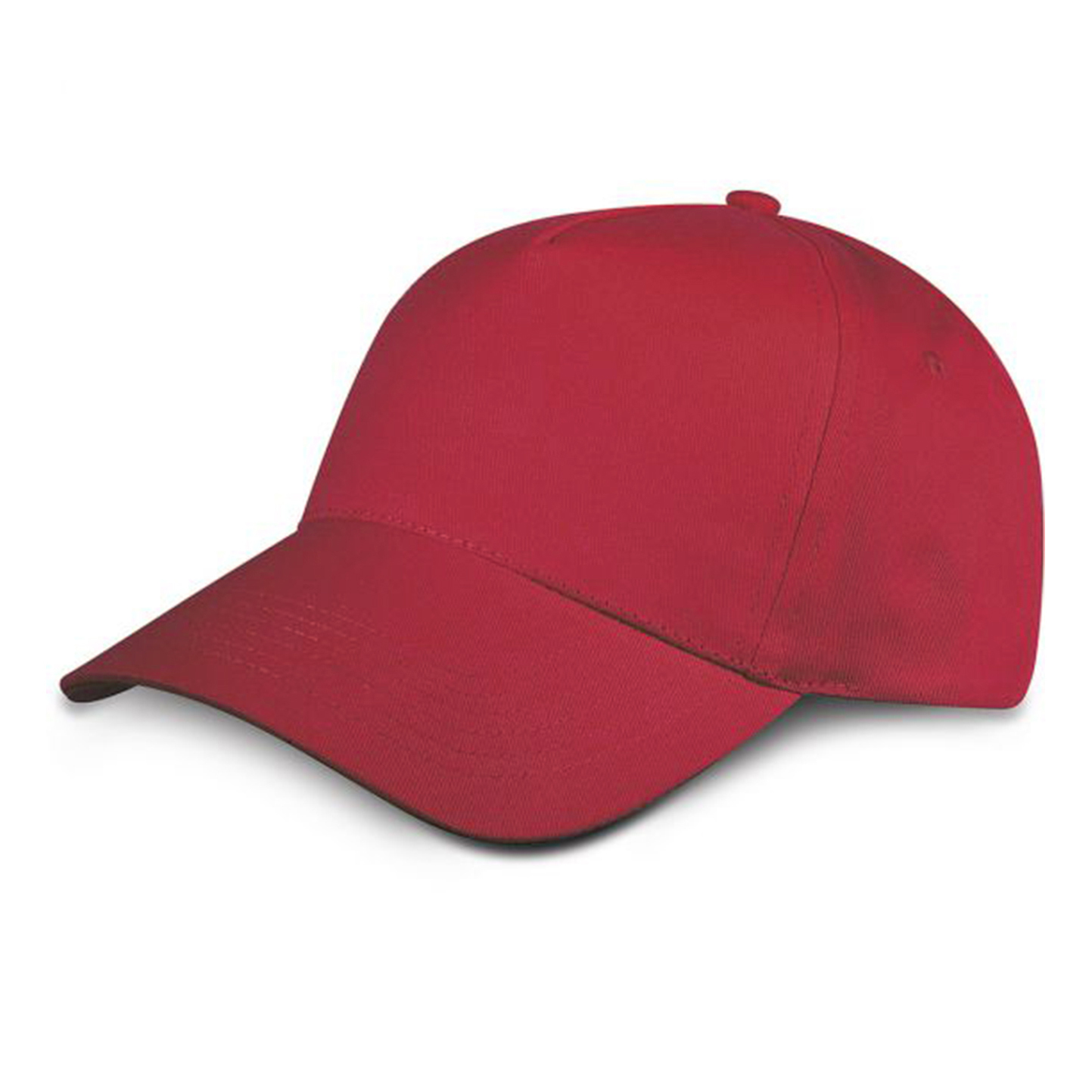 Baseballkappe, 5-Panel, 100 % Baumwolle, Azurblau - RD - Rot
