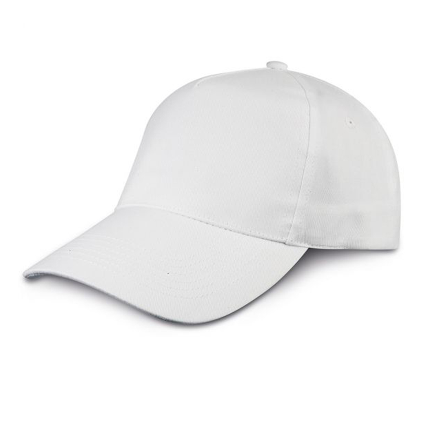 Baseballkappe, 5-Panel, 100 % Baumwolle, Azurblau - WH - Weiß