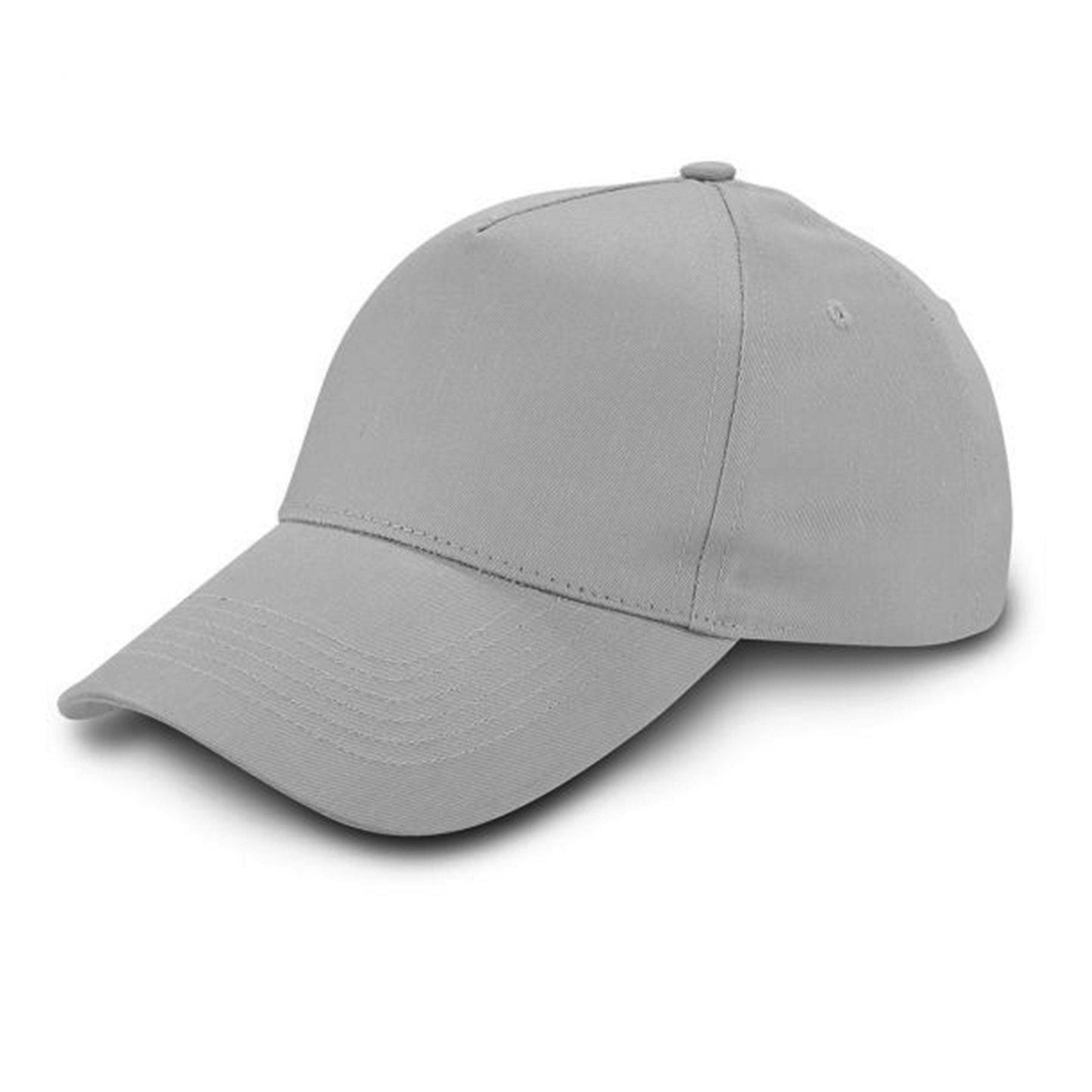 Baseballkappe, 5-Panel, 100 % Baumwolle, Azurblau - GY - Grau