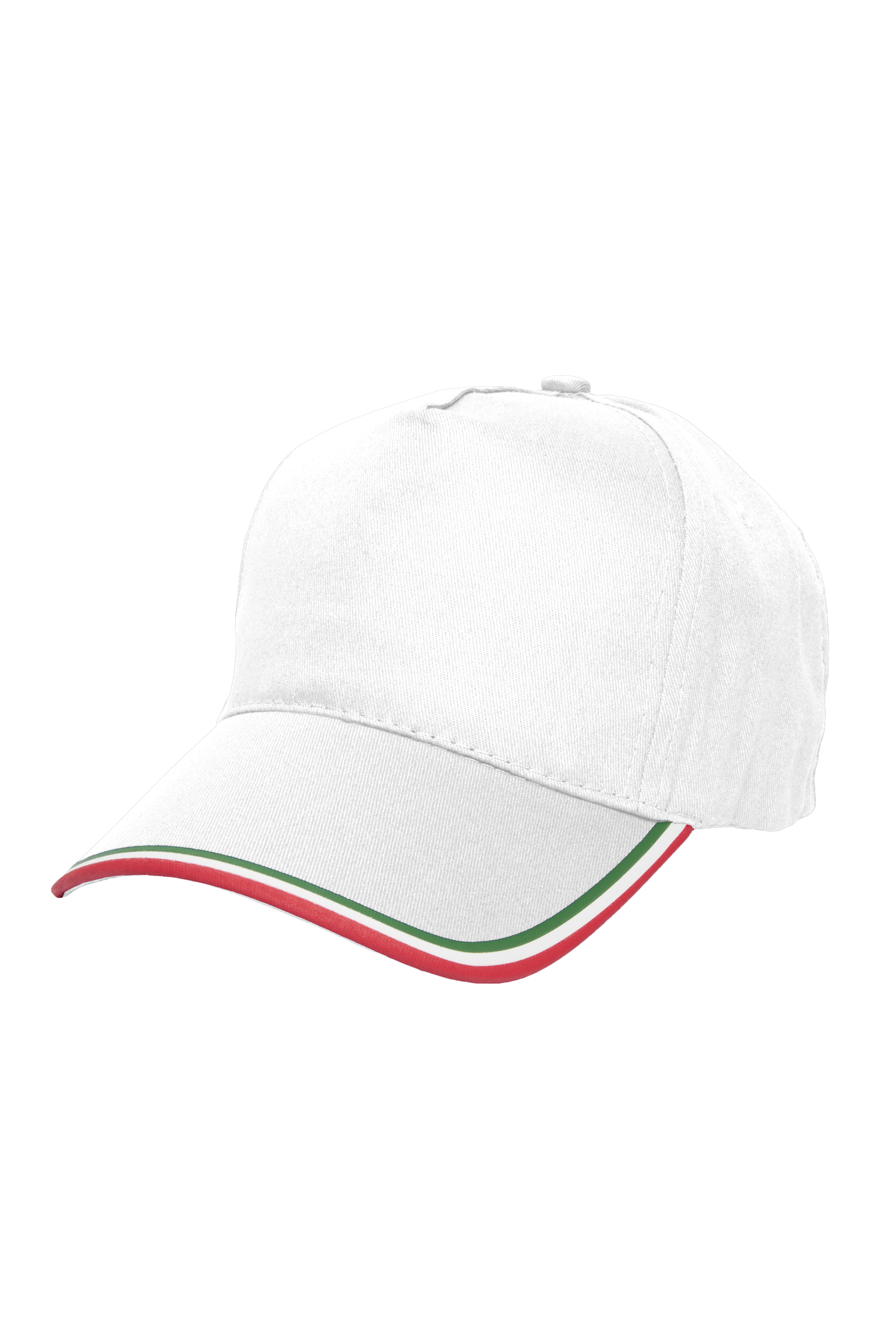 Italienische 5-Panel-Cap, 100 % Baumwolle, Marineblau - WH - Weiß