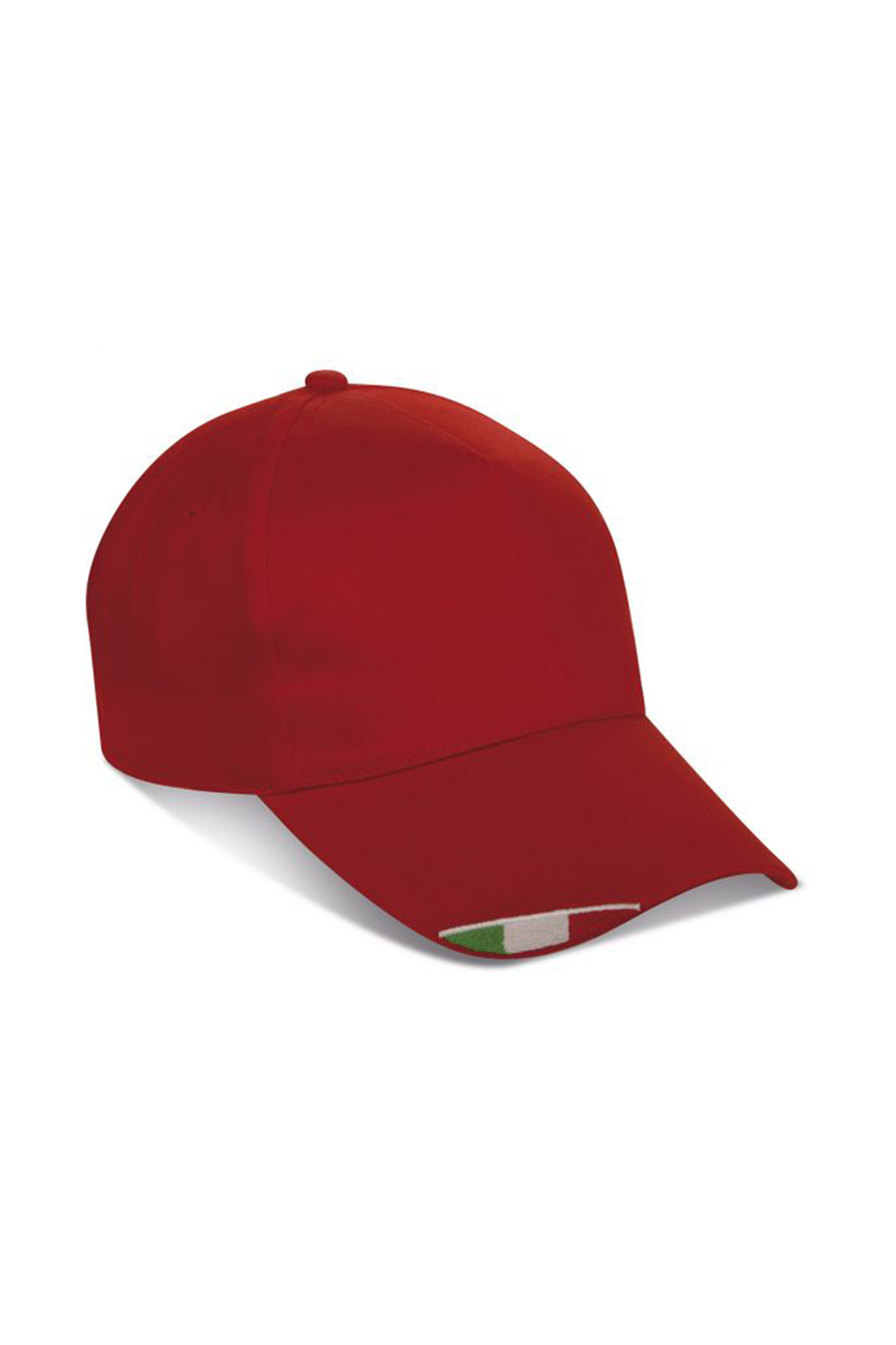 I-Cap 5 Panels, 100 % Baumwolle, Schwarz - RD - Rot