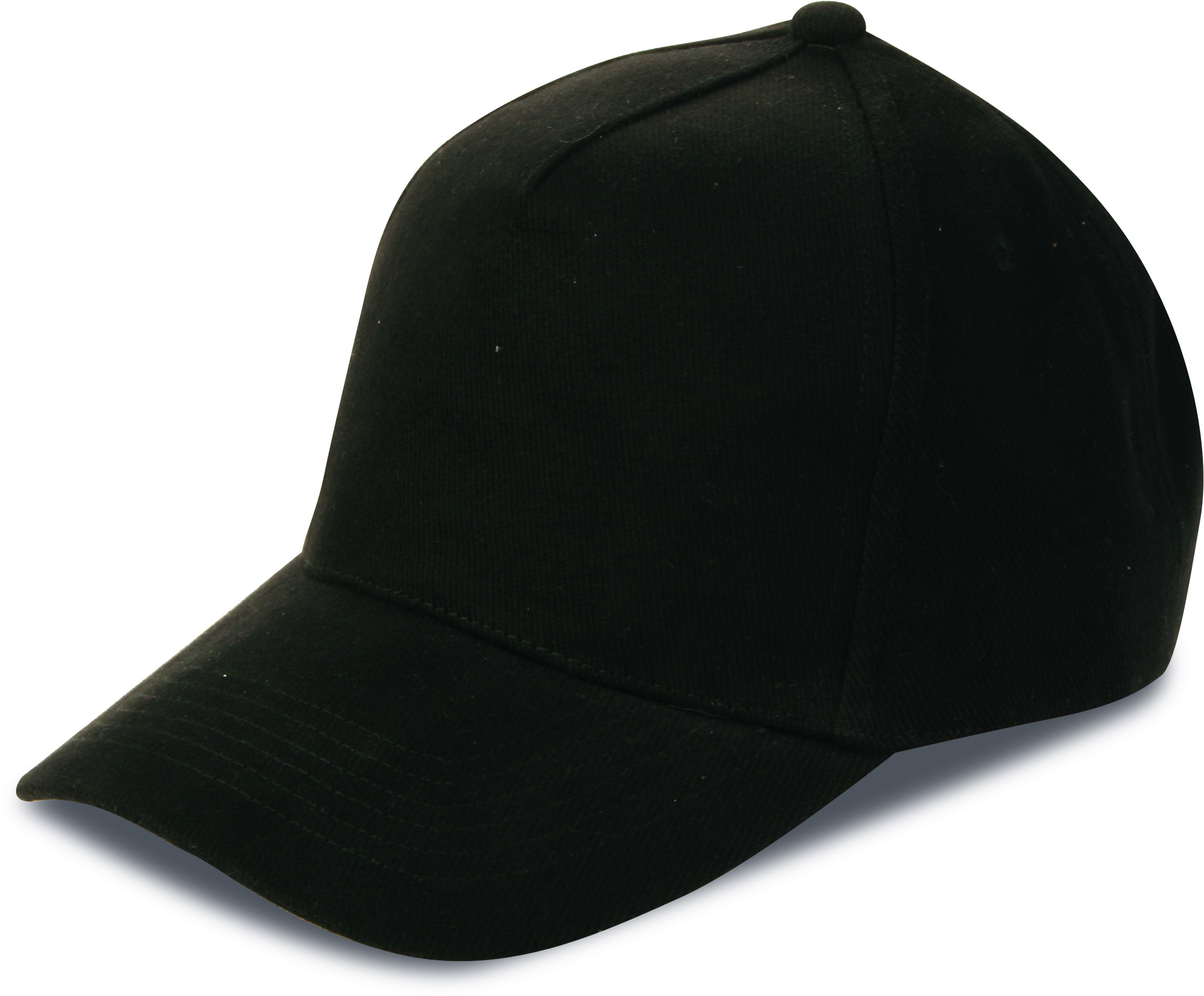 Schweres Cap, 5-Panel-Design, 100 % Baumwolle, Schwarz - BK - Schwarz