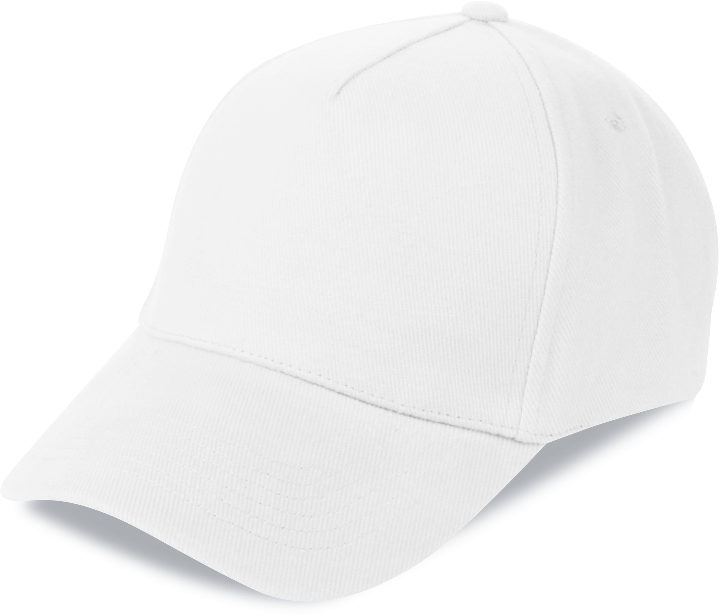 Schweres Cap, 5-Panel-Design, 100 % Baumwolle, Schwarz - WH - Weiß