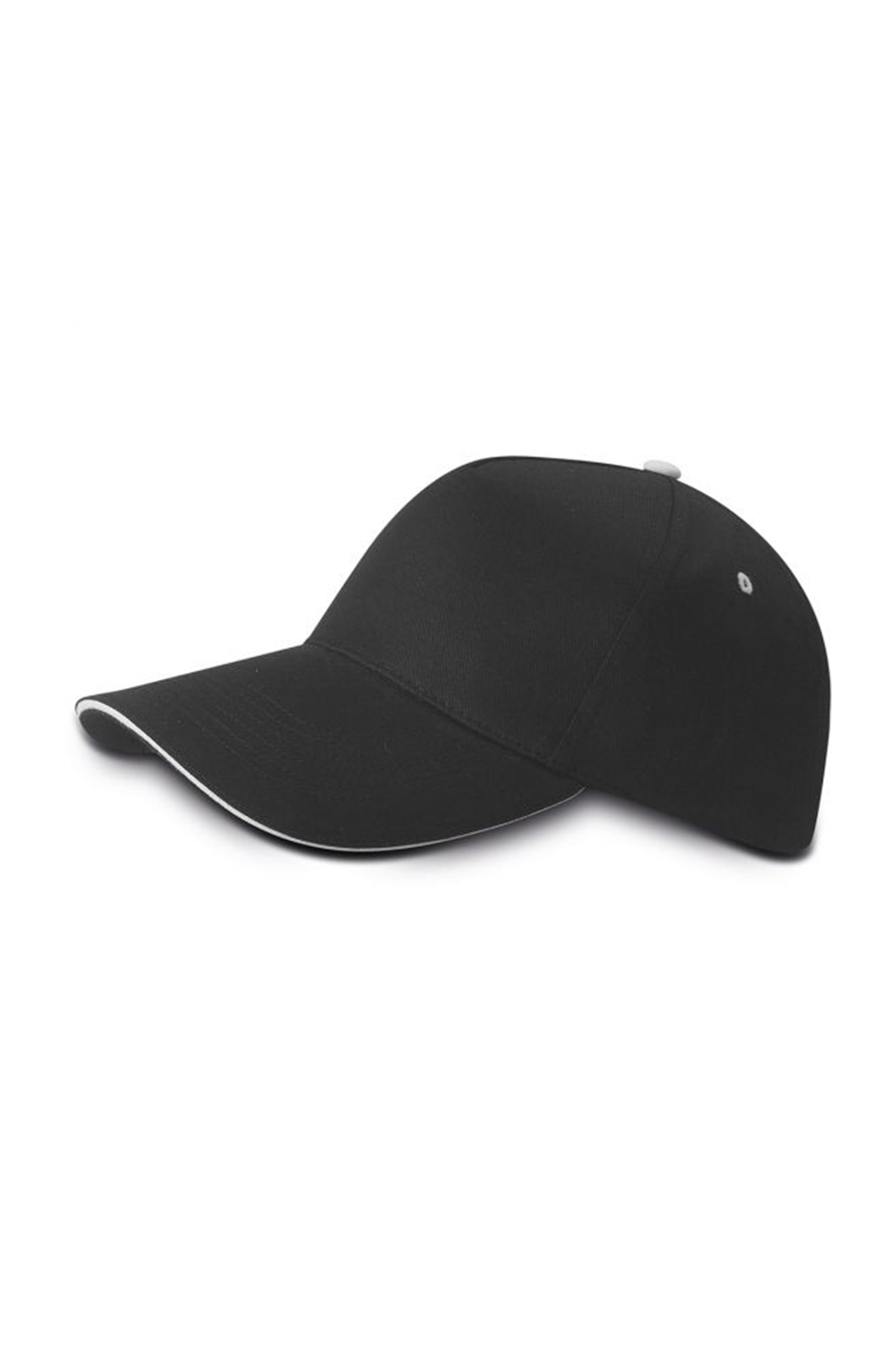 5-Panel-Top-Cap, 100 % Baumwolle, Schwarz - BK - Schwarz