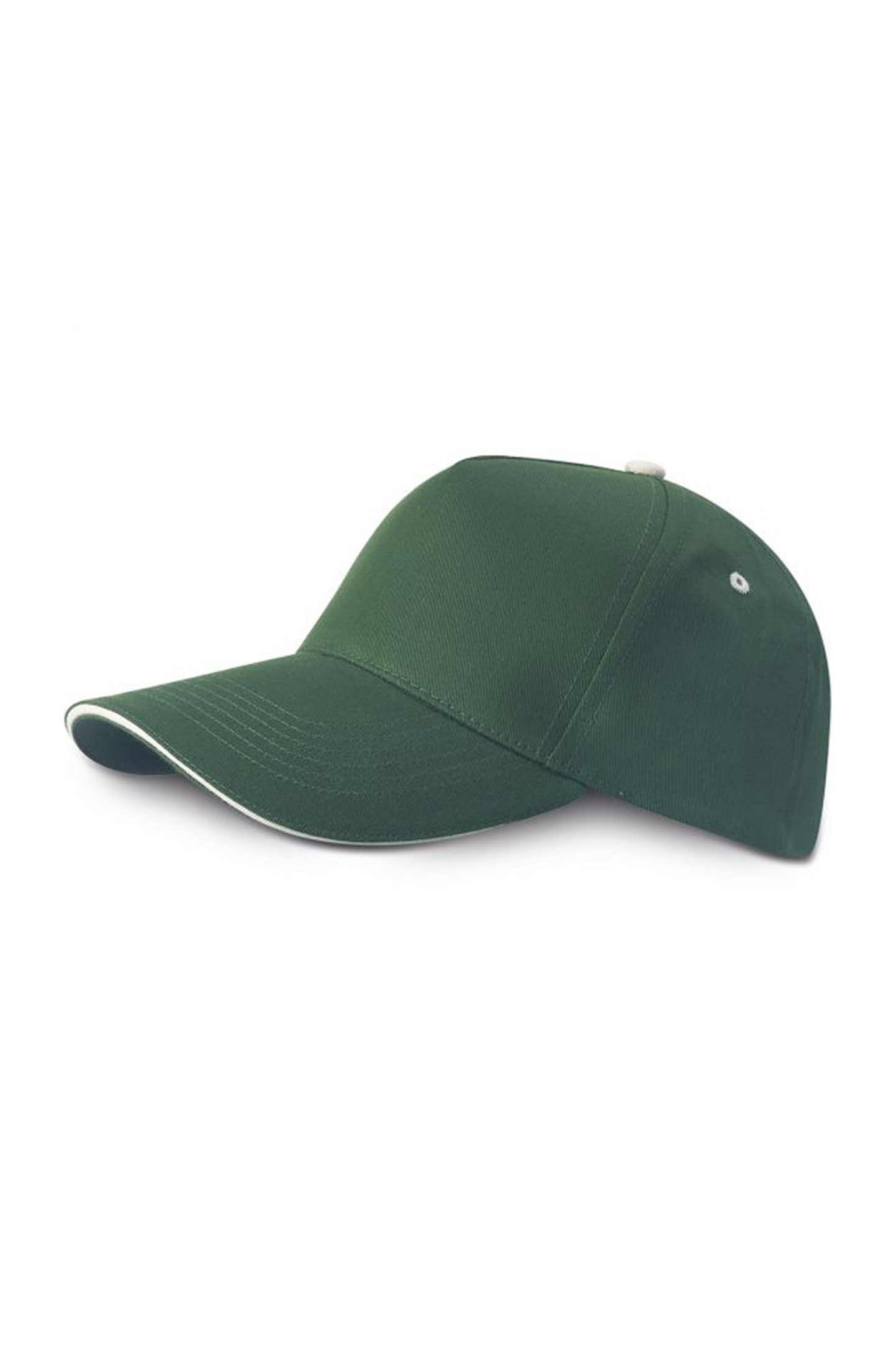 5-Panel-Top-Cap, 100 % Baumwolle, Schwarz - FG - Waldgrün