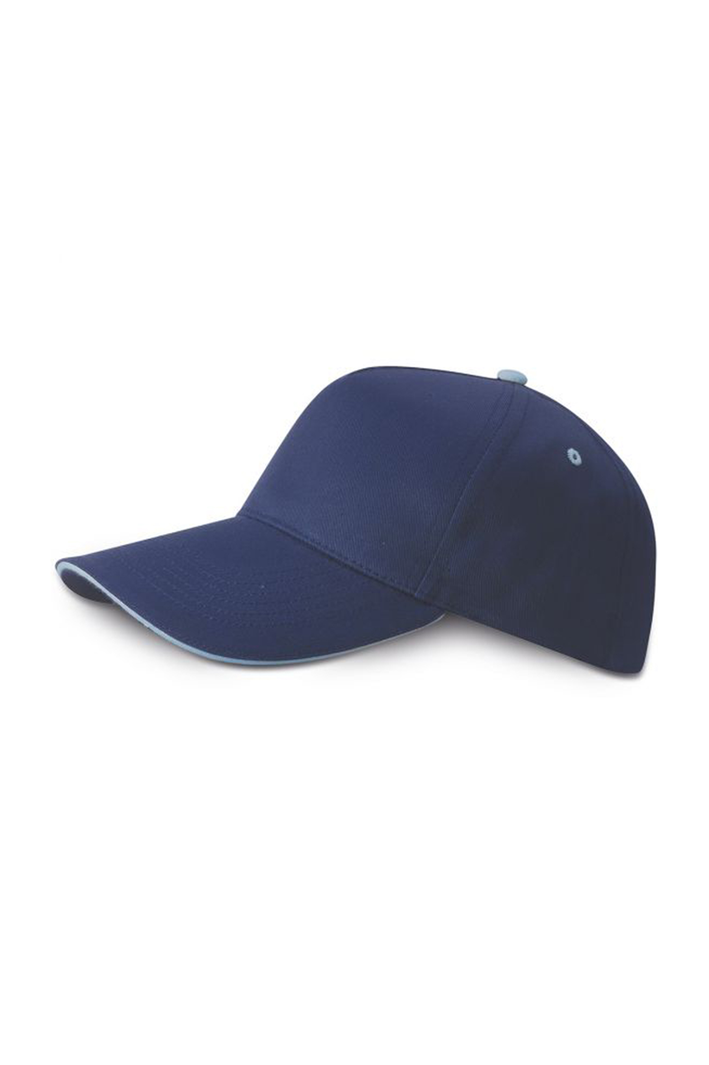 5-Panel-Top-Cap, 100 % Baumwolle, Schwarz - NY - Marine