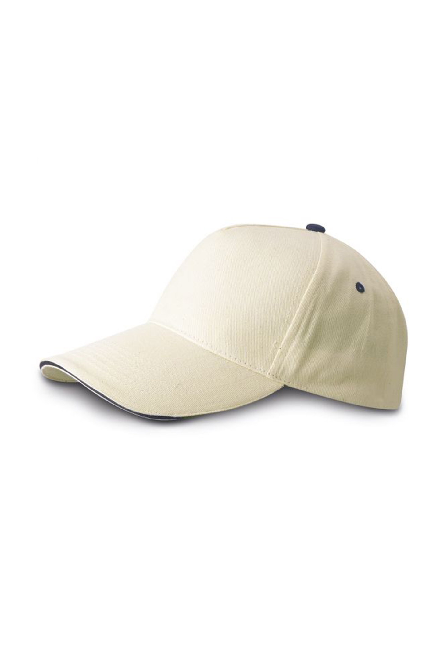 5-Panel-Top-Cap, 100 % Baumwolle, Schwarz - NT - Natürlich