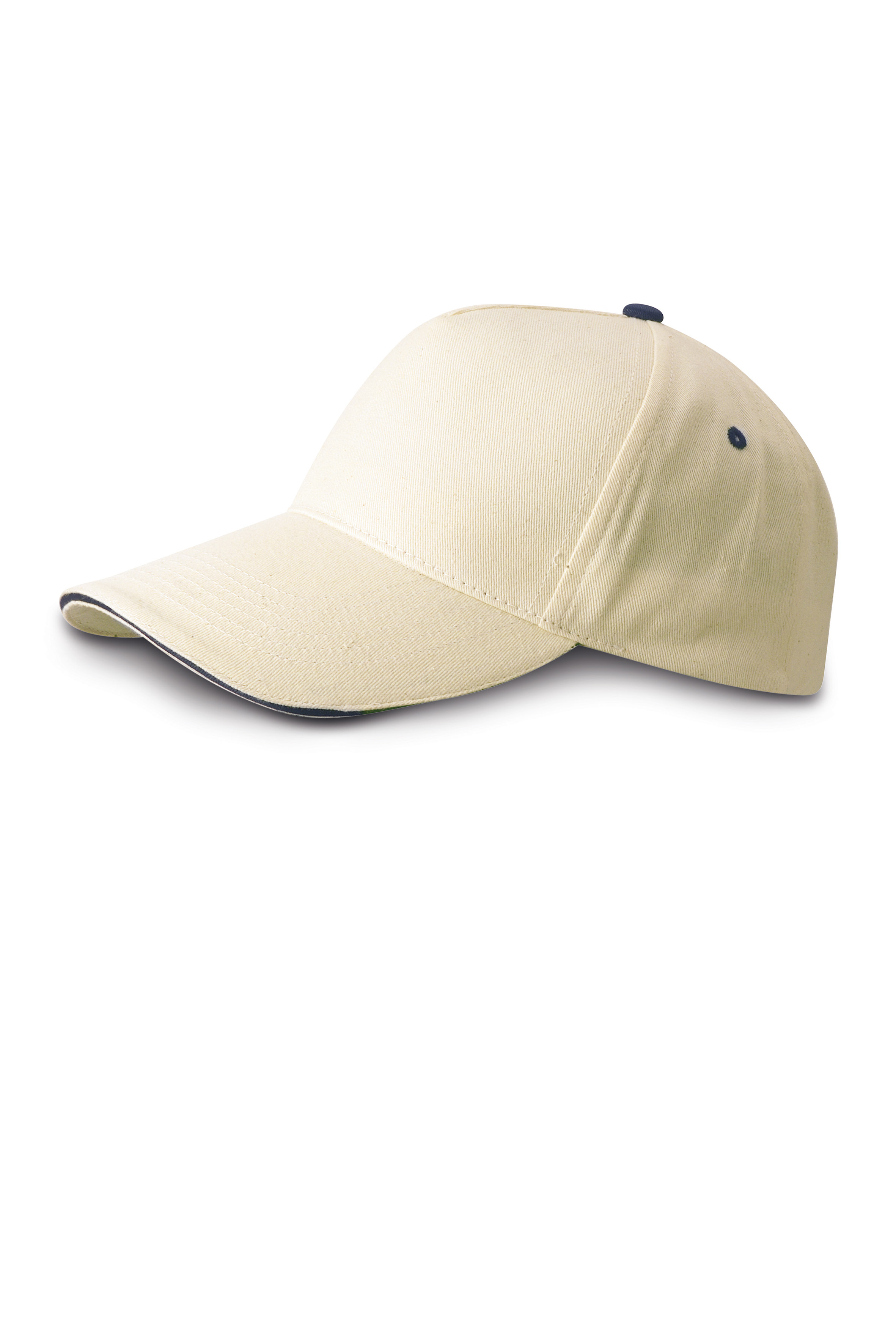 5-Panel-Top-Cap, 100 % Baumwolle, Schwarz