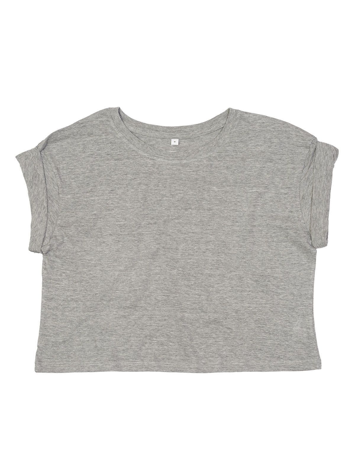 Damen Crop Top T - HGM - Heather Grey Melange