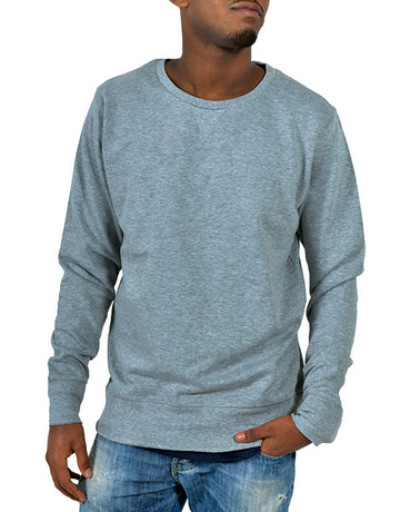 Herren-Sweatshirt mit Rundhalsausschnitt - 15M Melange Grau
