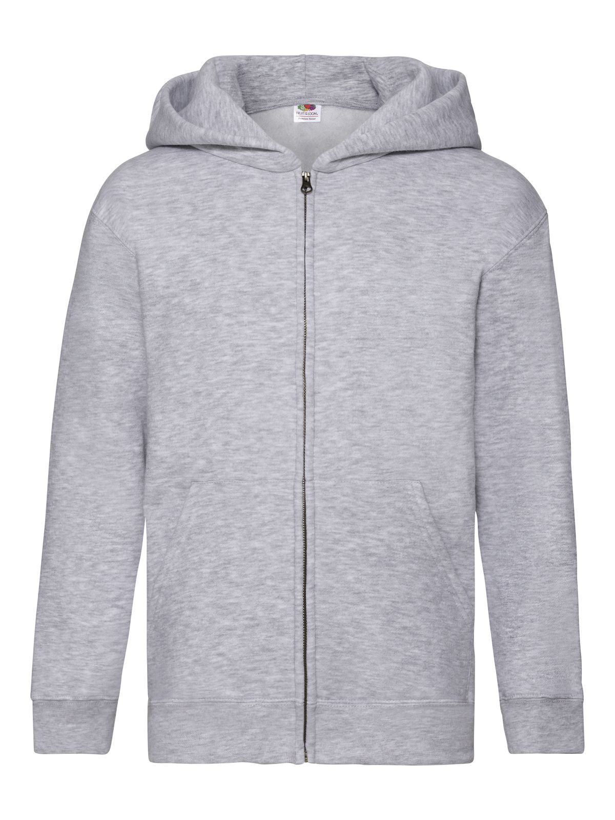Premium-Sweatjacke mit Kapuze für Kinder - 94 - Melange Grey