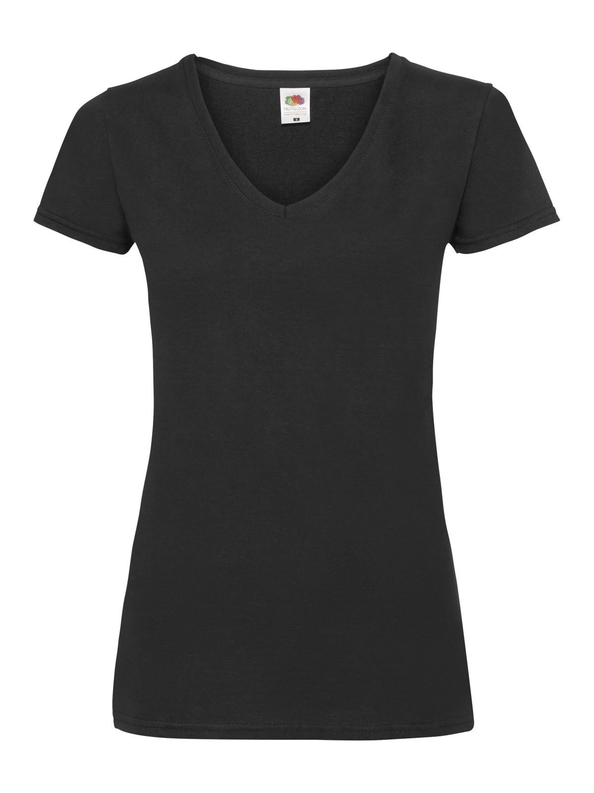 Damen Valueweight V-Ausschnitt T-Shirt - 36 - Schwarz