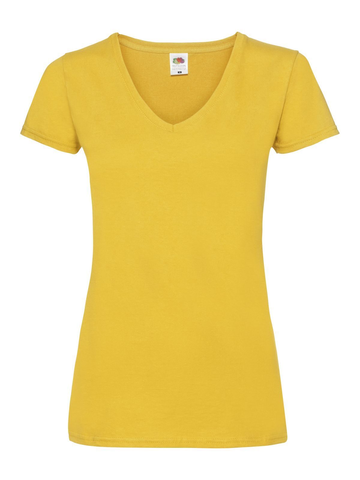 Damen Valueweight V-Ausschnitt T-Shirt - 34 - Sonnenblume