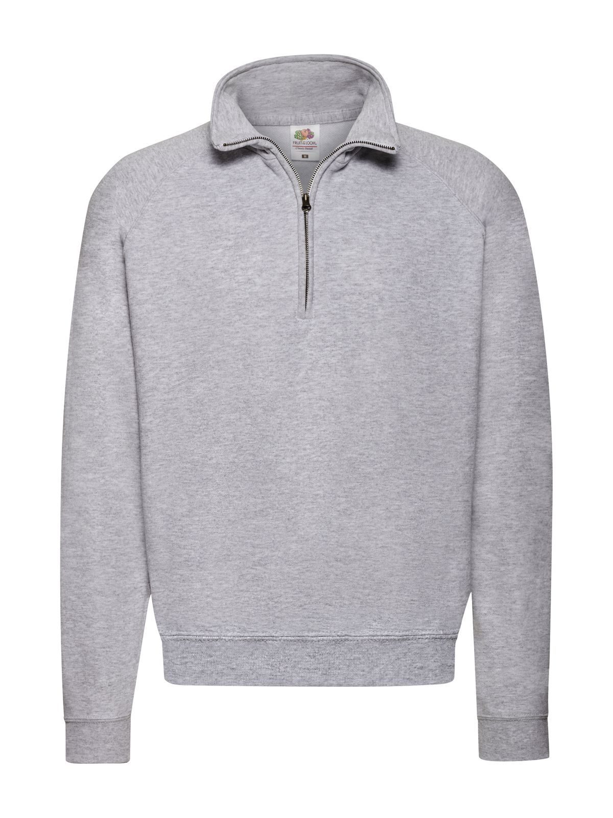 Klassisches Sweatshirt mit Reißverschlusskragen - 94 - Melange Grey