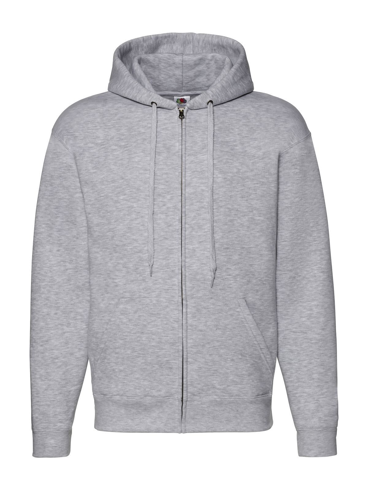 Premium-Sweatjacke mit Kapuze - 94 - Melange Grey