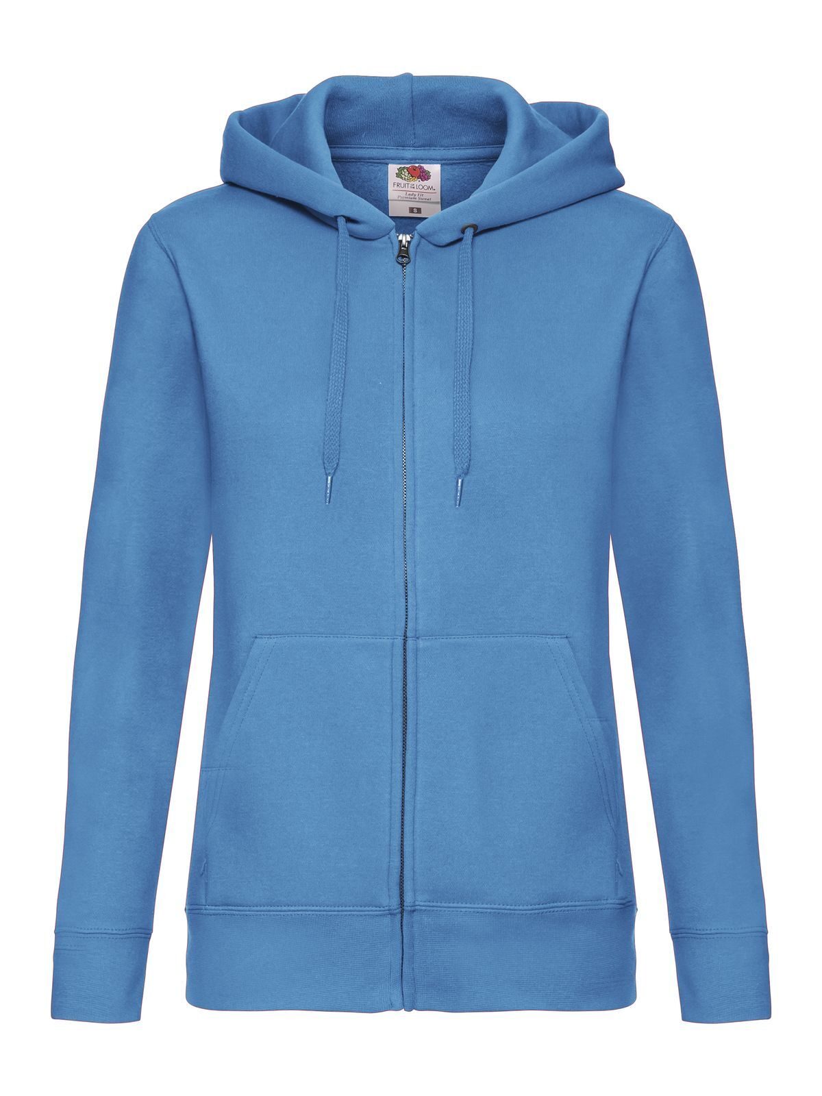 Premium-Sweatjacke mit Kapuze für Damen - Azurblau