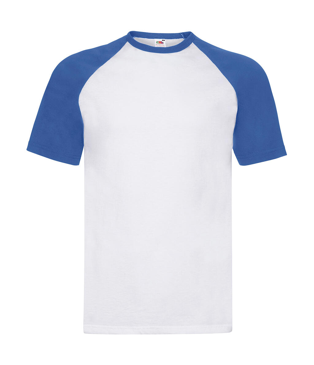 Kurzarm-Baseball-T-Shirt - AW - Weiß/Königsblau