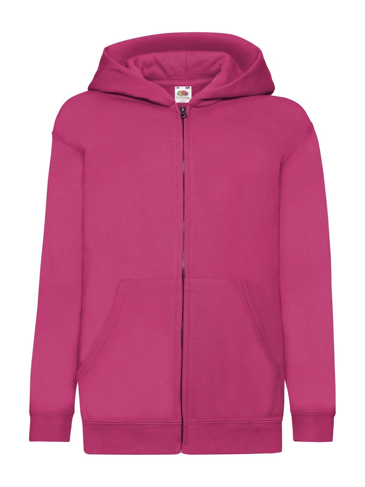 Klassische Kinder-Sweatjacke mit Kapuze - Fuchsie