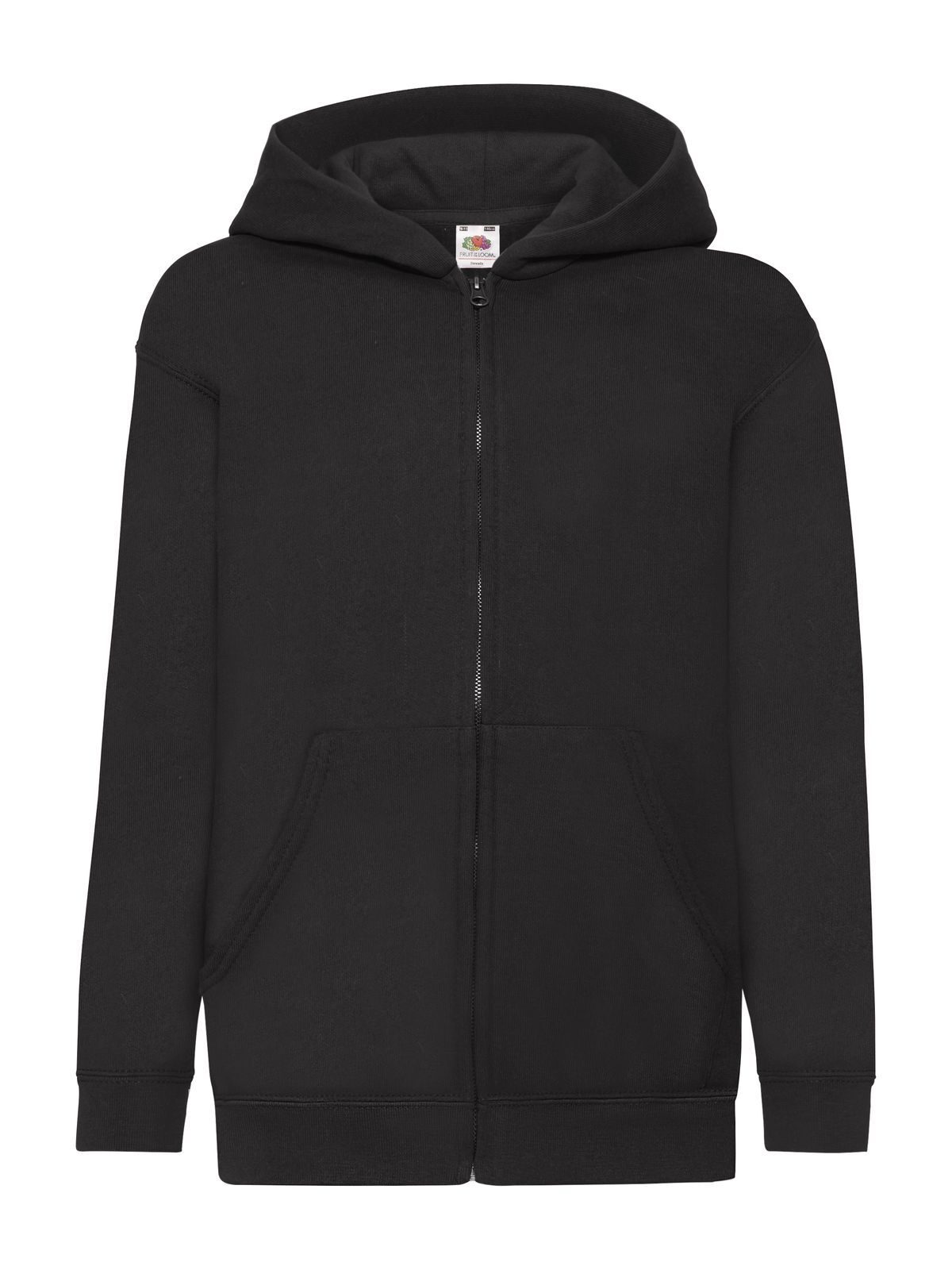 Klassische Kinder-Sweatjacke mit Kapuze - 36 - Schwarz
