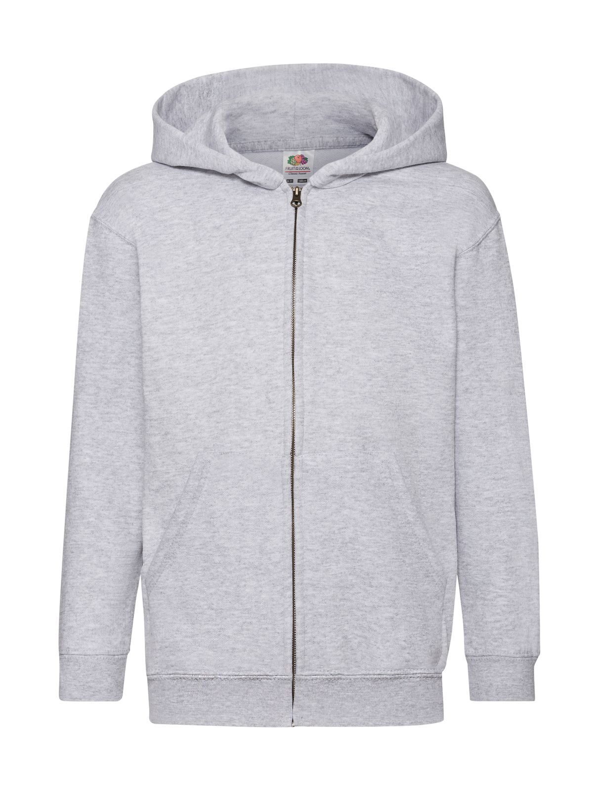 Klassische Kinder-Sweatjacke mit Kapuze - 94 - Melange Grey