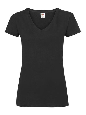 Damen Valueweight V-Ausschnitt T-Shirt - 36 - Schwarz