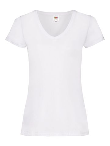 Damen Valueweight V-Ausschnitt T-Shirt - 30 - Weiß