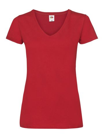 Damen Valueweight V-Ausschnitt T-Shirt - 40 - Rot