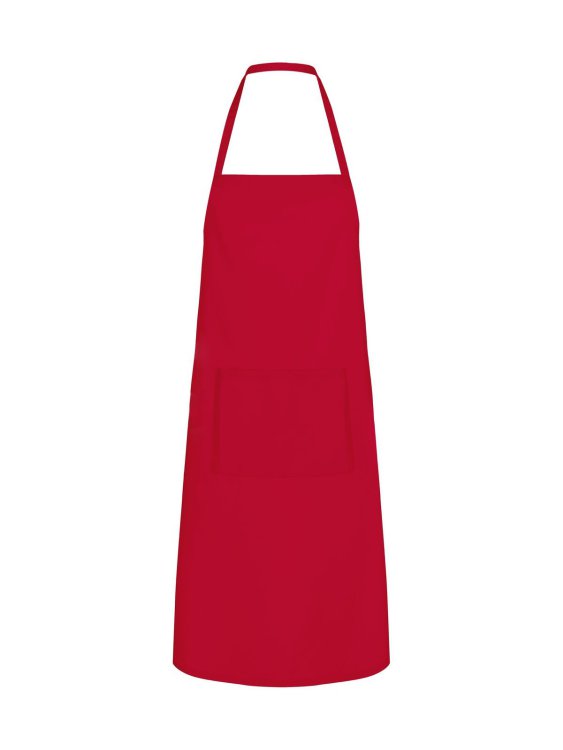 Einfache Schürze mit Tasche - RD - Rot