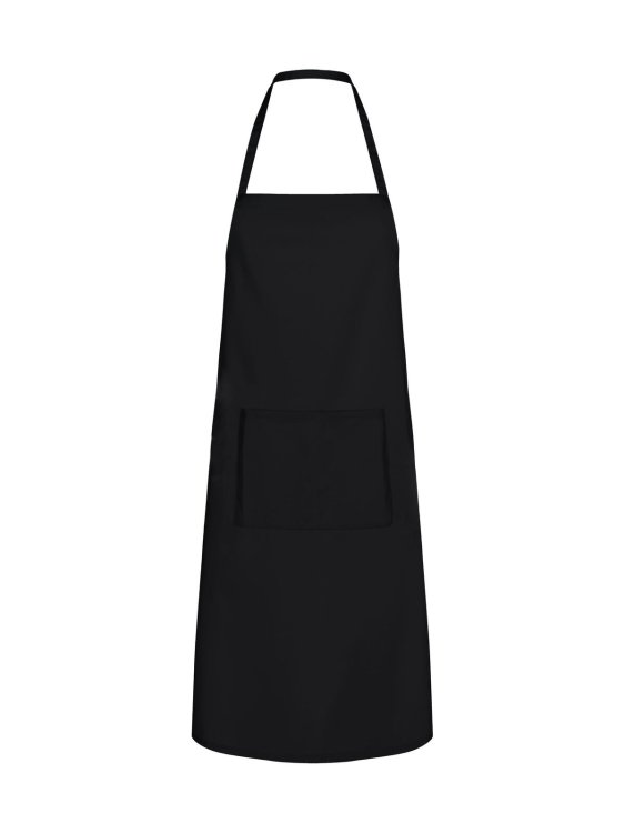 Einfache Schürze mit Tasche - BK - Schwarz