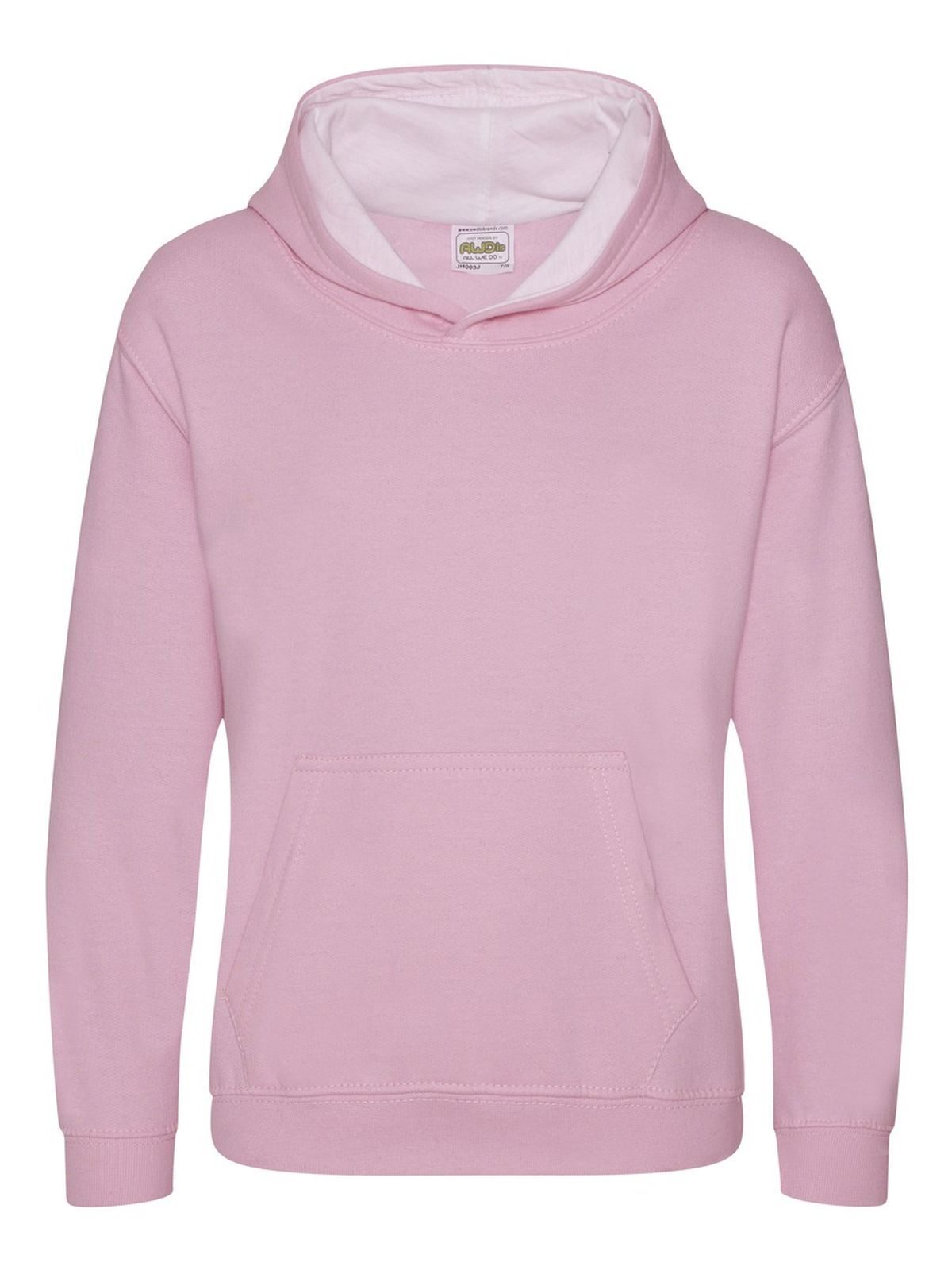 College-Hoodie für Kinder - Babyrosa/Arktisweiß