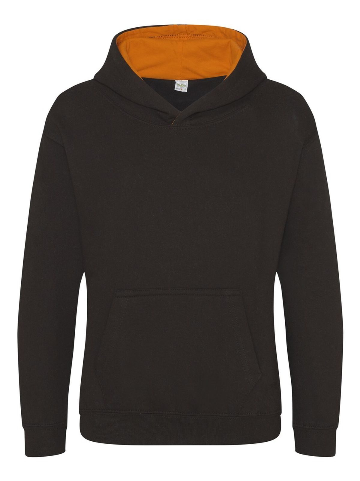 College-Hoodie für Kinder - Tiefschwarz/Orange Crush