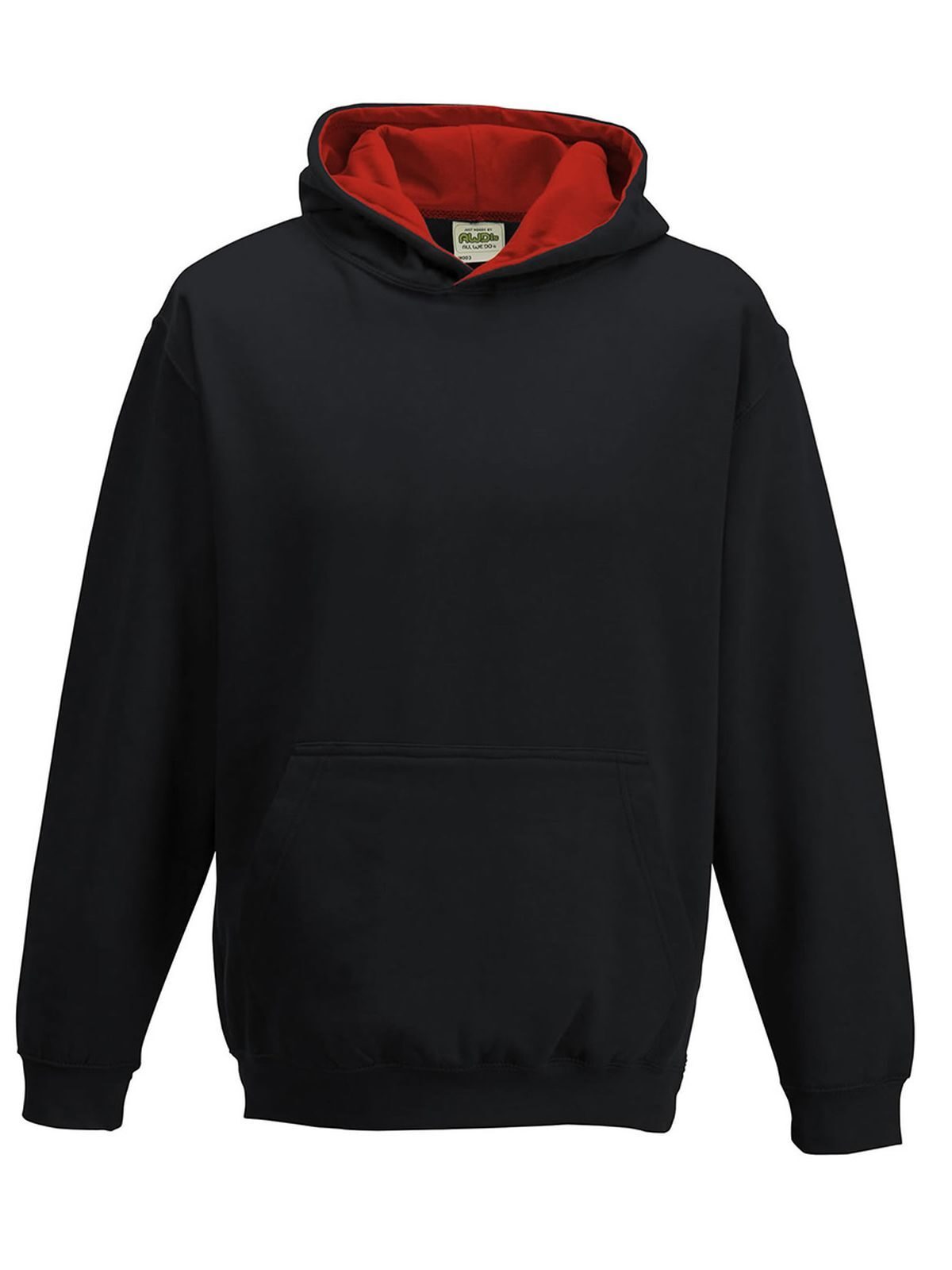 College-Hoodie für Kinder - Tiefschwarz/Feuerrot