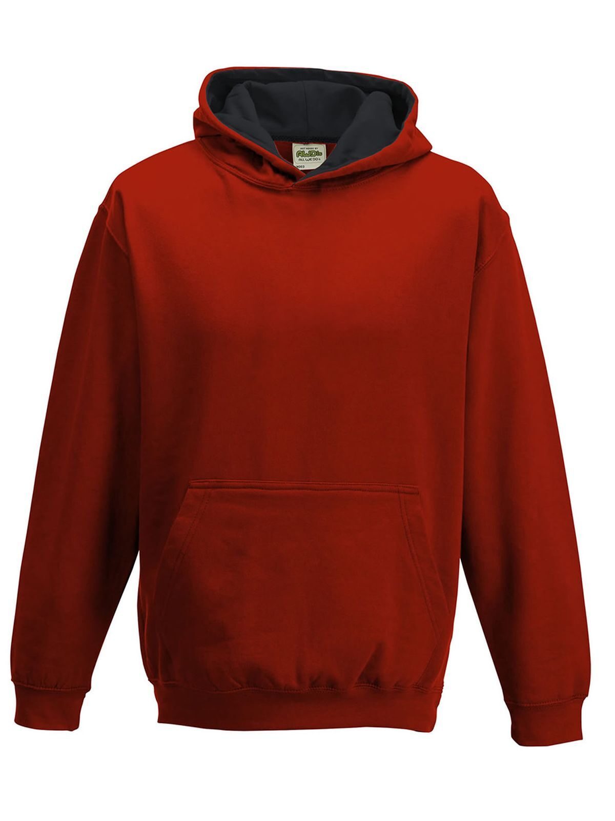 College-Hoodie für Kinder - FIR-JBL – Feuerrot-Tiefschwarz