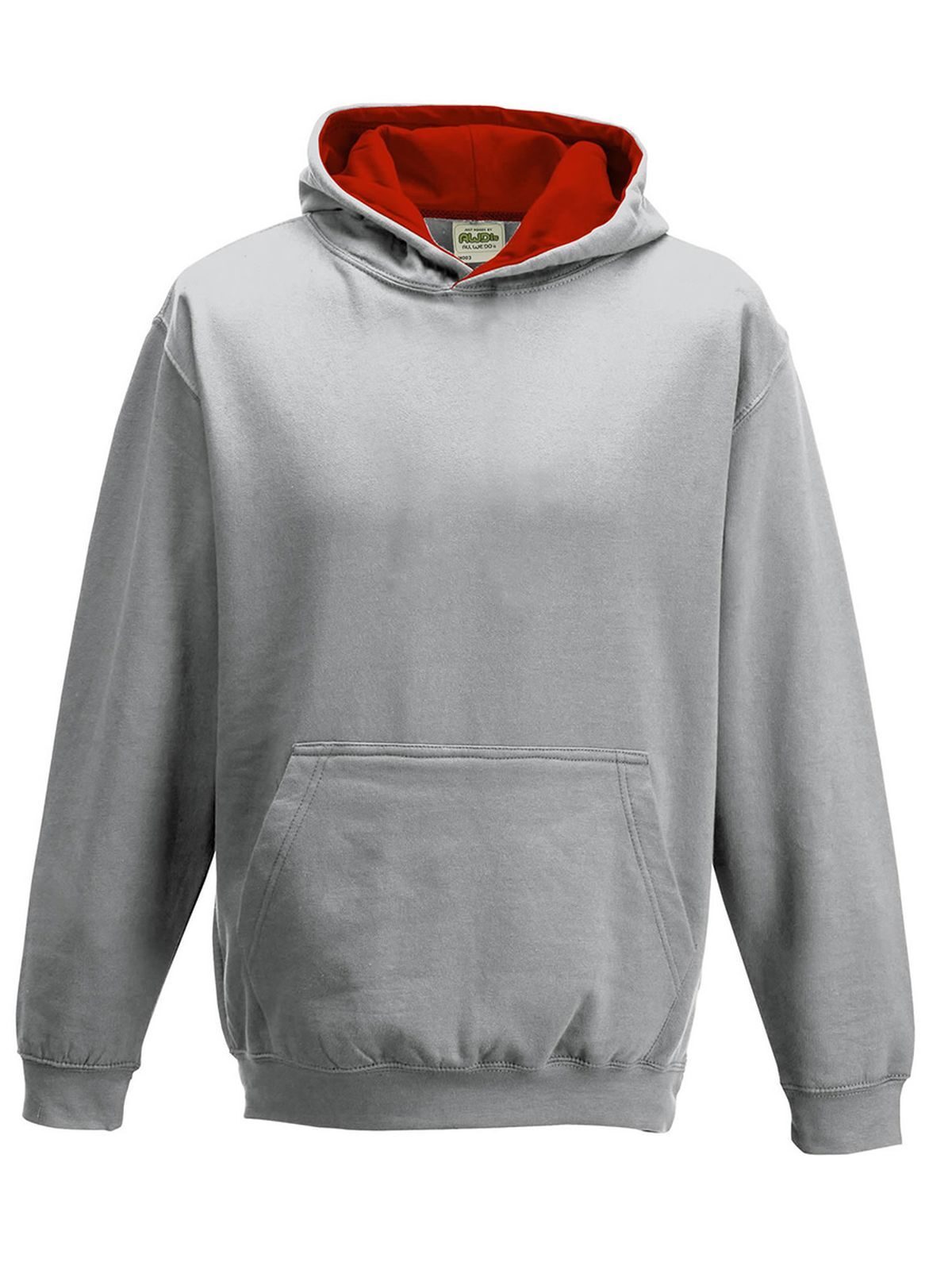 College-Hoodie für Kinder - HGR-FIR – Heidegrau-Feuerrot