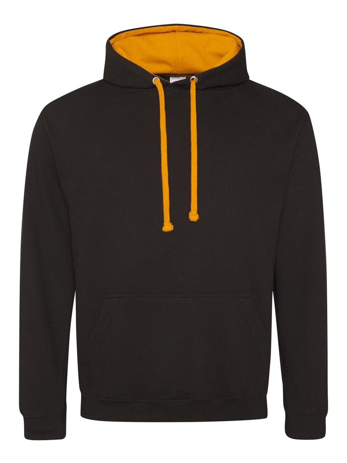 College-Hoodie - Tiefschwarz/Orange Crush