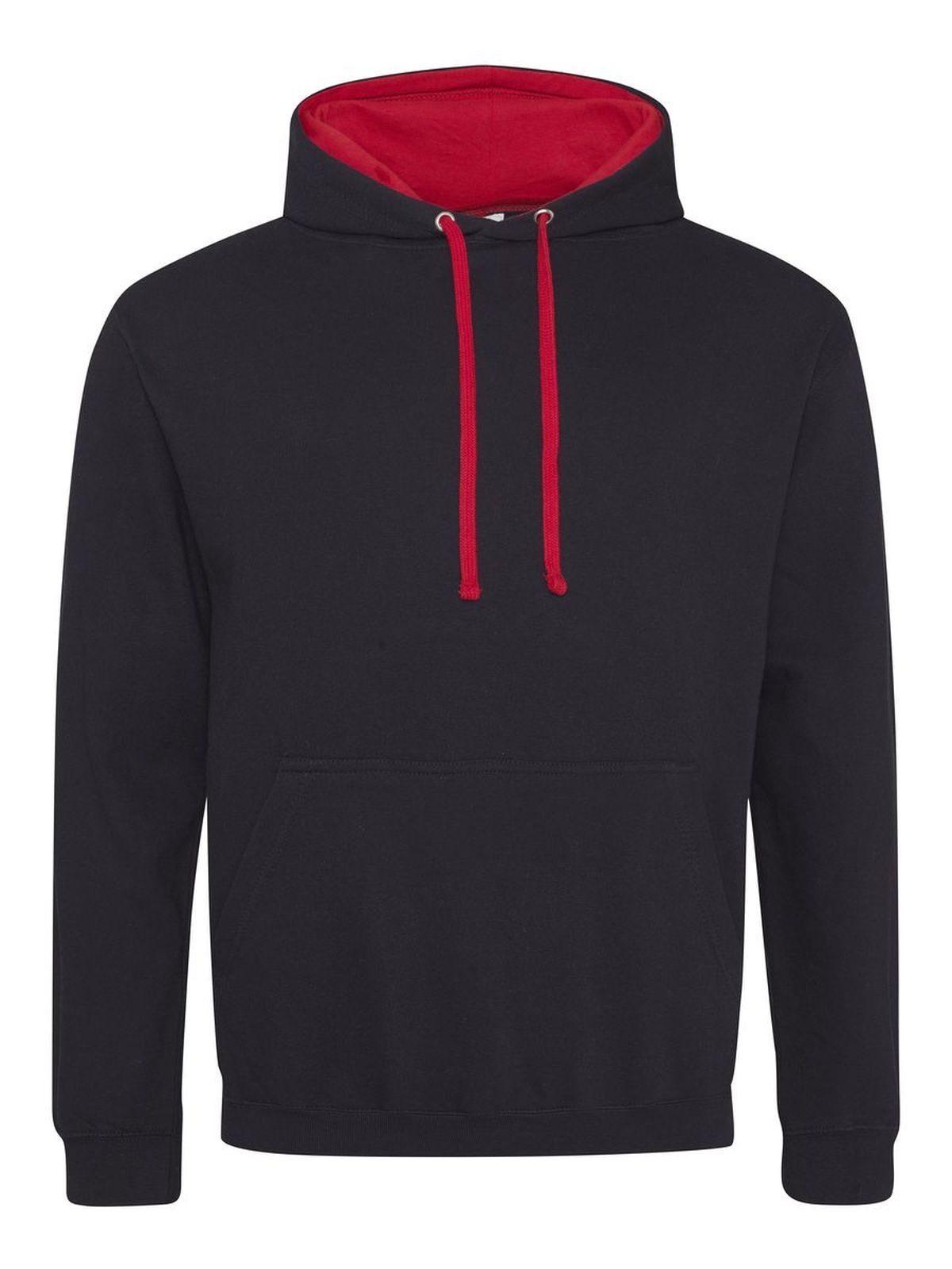 College-Hoodie - Tiefschwarz/Feuerrot