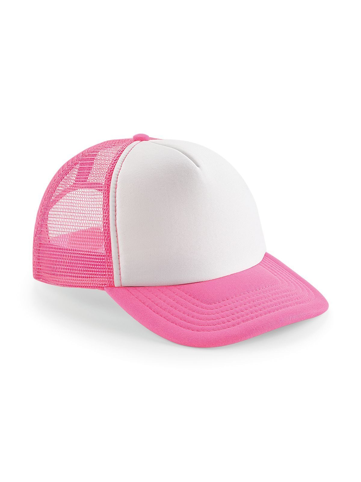 Vintage Snapback Trucker Cap - Fluoreszierendes Rosa/Weiß