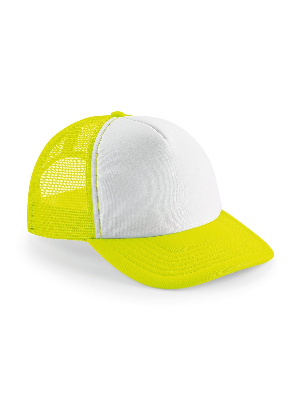 Vintage Snapback Trucker Cap - Fluoreszierendes Gelb/Weiß