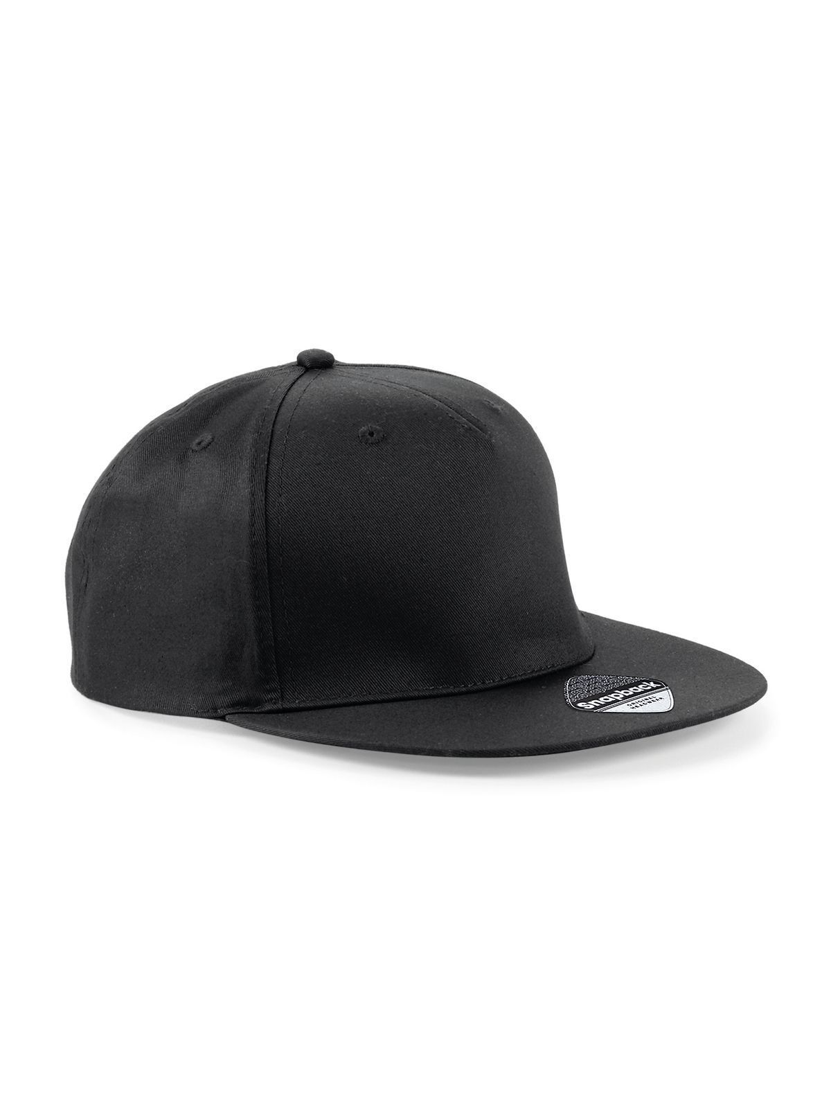 5-Panel-Snapback-Rapper-Cap - Schwarz
