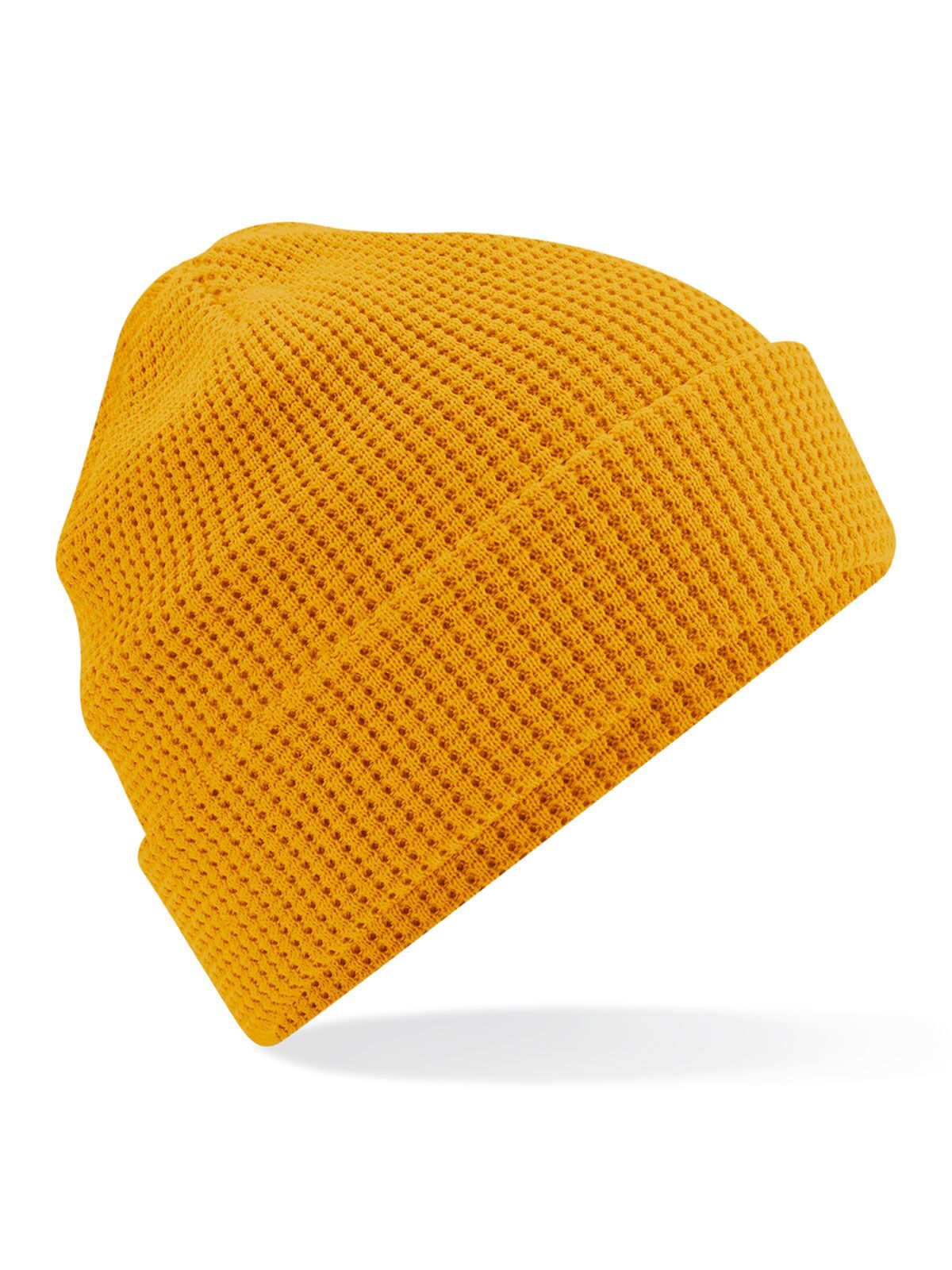 Waffelmütze aus Bio-Baumwolle - Senf