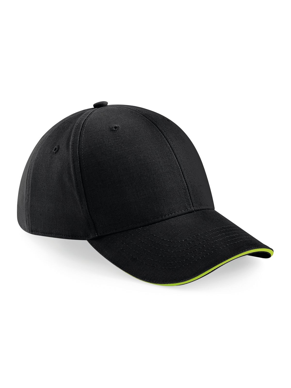 Athleisure 6 Panel Cap - BLKL - Schwarz/lindgrün